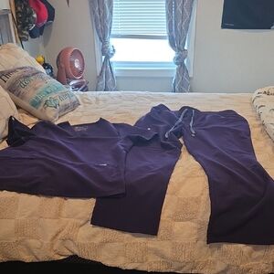 Figs Women's Wide Leg Pants & Jumpsuit Set - Purple